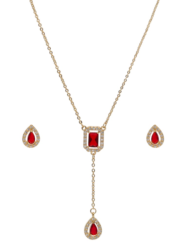 AD / CZ Pendant Set in Gold finish - CNB24213