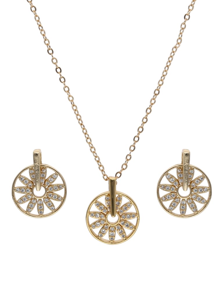 AD / CZ Pendant Set in Gold finish - CNB24232