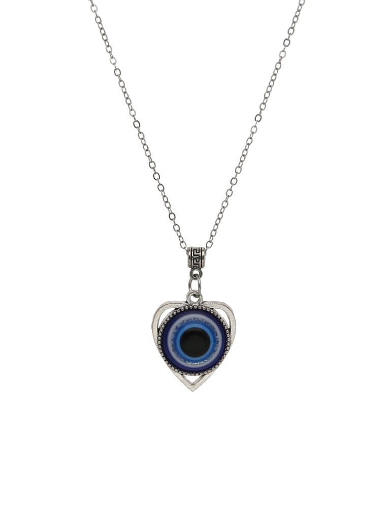 Evil Eye Pendant with Chain in Rhodium finish - CNB24332