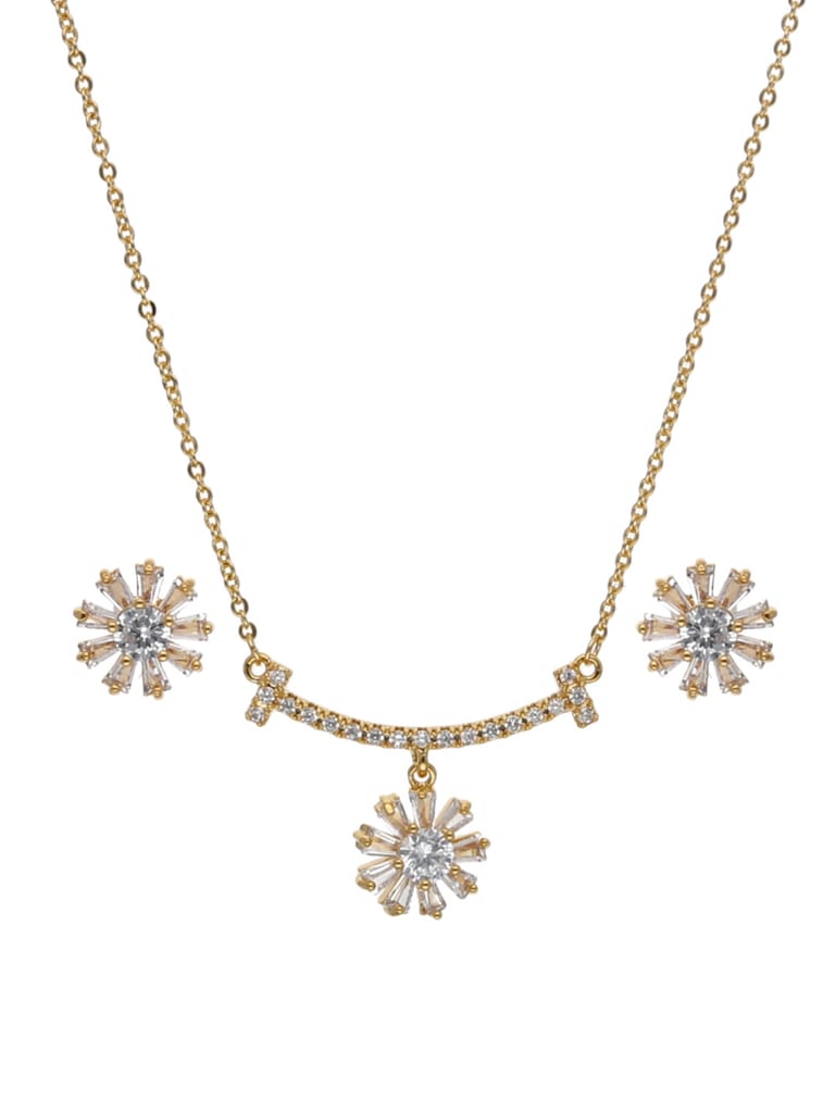 AD / CZ Pendant Set in Gold finish - CNB24228