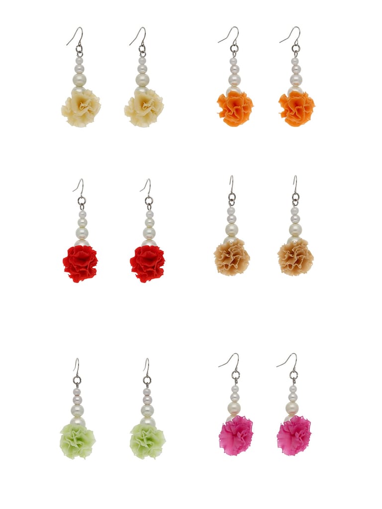 Floral Dangler Earrings in Assorted color - WWA