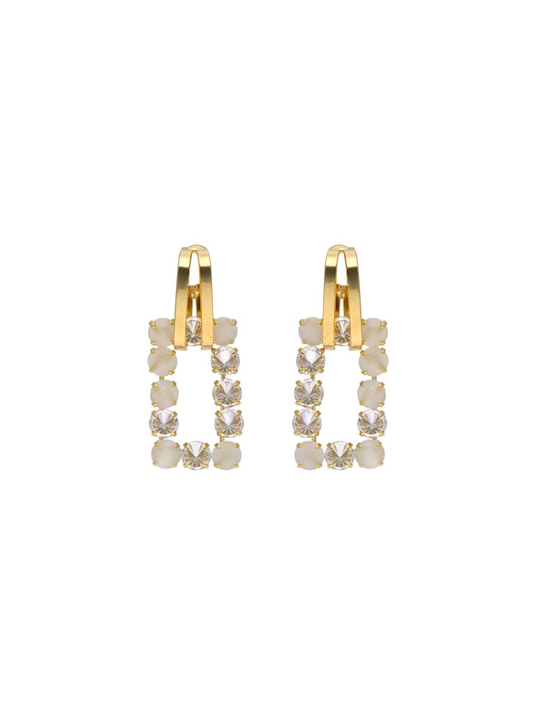 AD / CZ Dangler Earrings in Gold finish - CNB24936