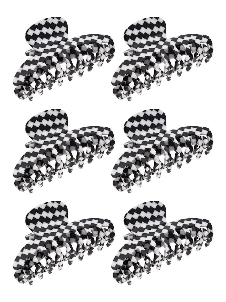 Printed Butterfly Clip in Black & White color - WWA