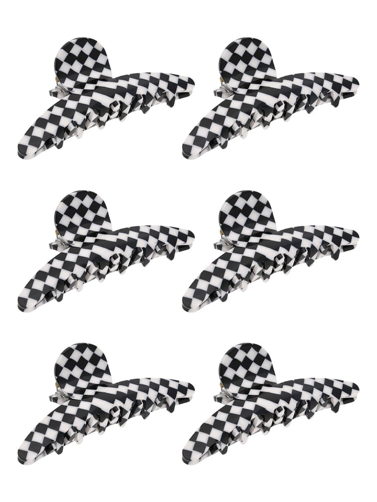Printed Butterfly Clip in Black & White color - WWA