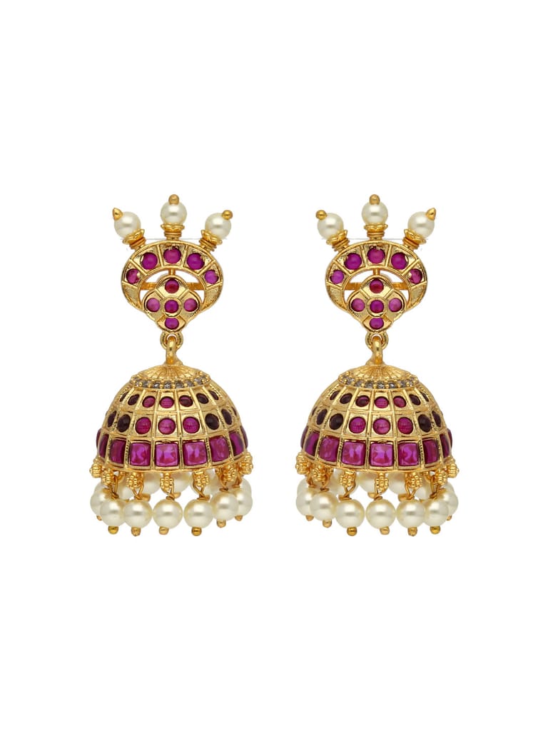 Traditional Jhumka Earrings in Gold finish - ABN17