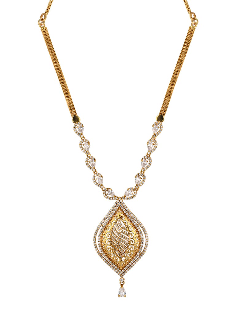 AD / CZ Necklace in Gold finish - SKH135