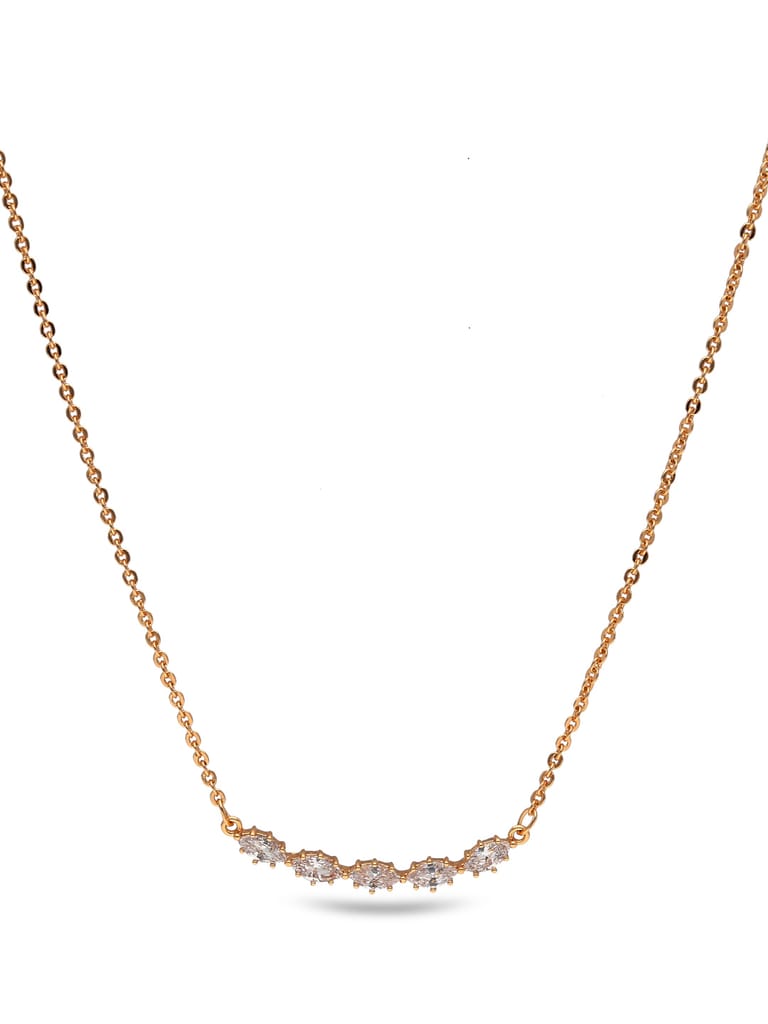 AD / CZ Pendant with Chain in Gold finish - CNB27778
