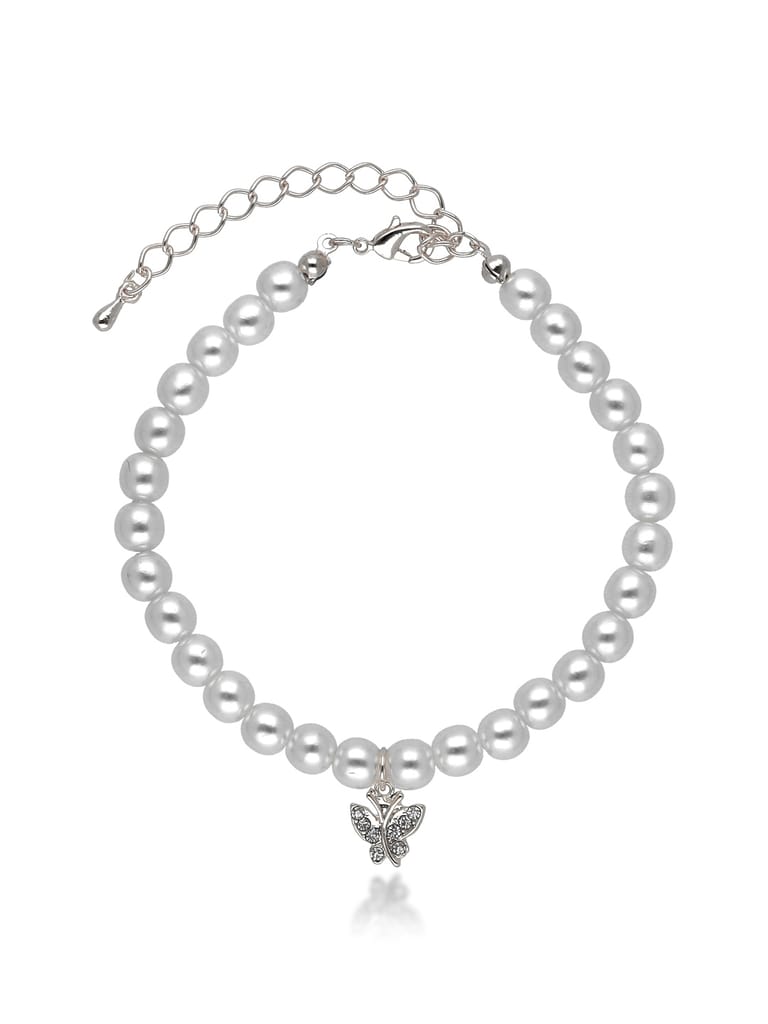 Pearls Loose / Link Bracelet in Rhodium finish - CNB25484