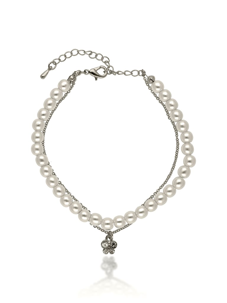 Pearls Loose / Link Bracelet in Rhodium finish - CNB25488
