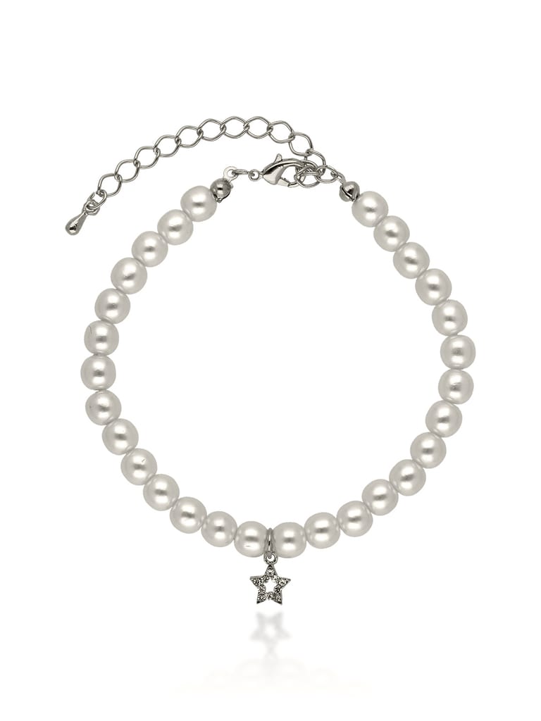 Pearls Loose / Link Bracelet in Rhodium finish - CNB25492
