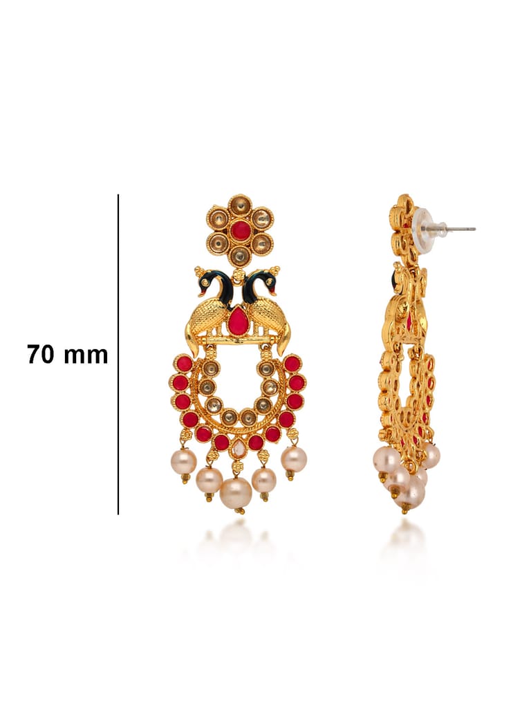 Traditional Long Earrings in Gold finish - E1822
