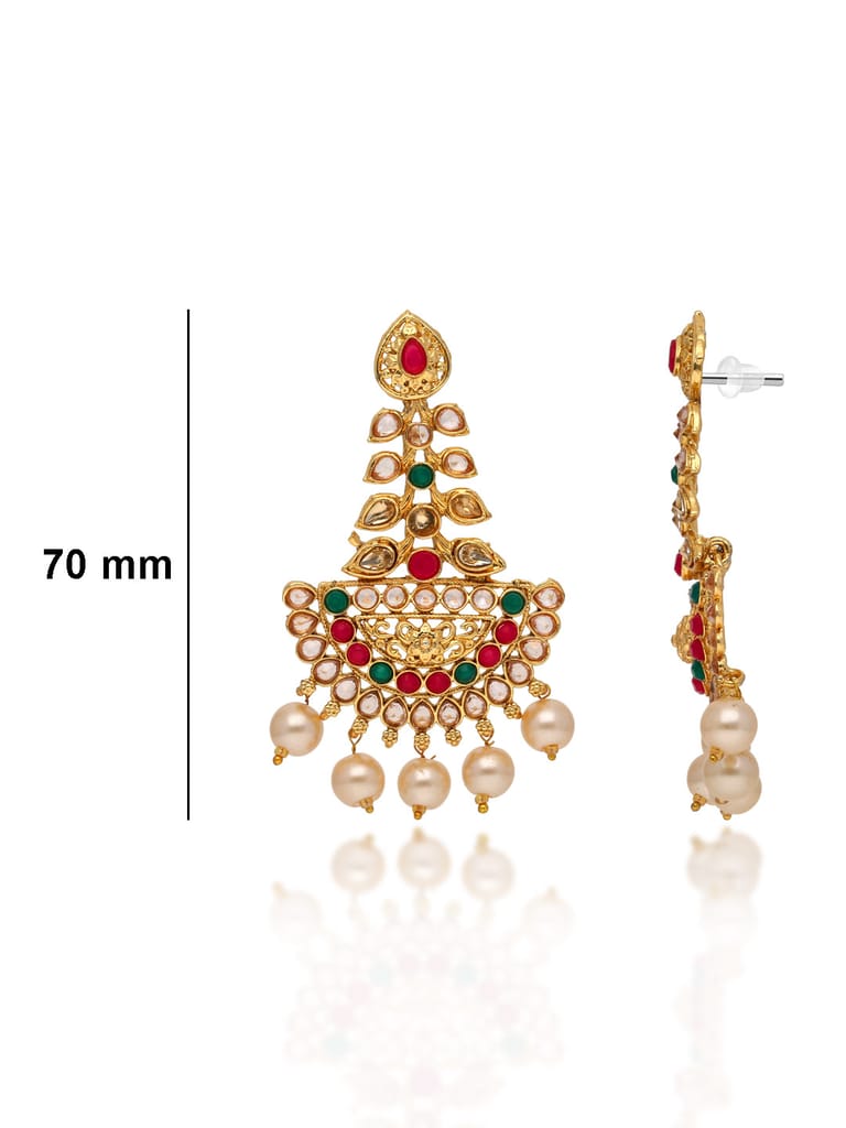 Traditional Long Earrings in Gold finish - E1817