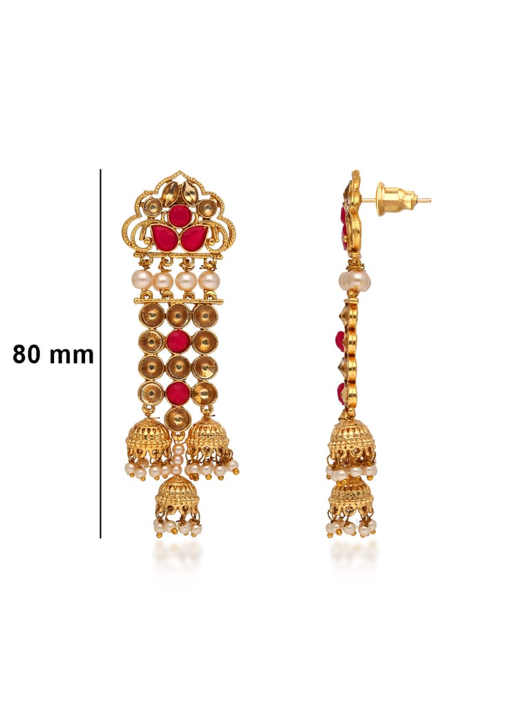 Traditional Jhumka Earrings in Gold finish - E1809