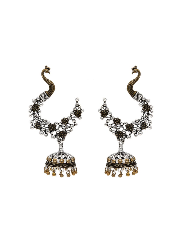 Jhumka Earrings in Two Tone finish - S34073