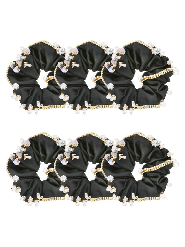 Fancy Scrunchies in Black color - SCRAC067
