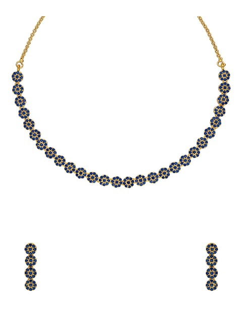 AD / CZ Necklace Set in Gold Finish - CNB935