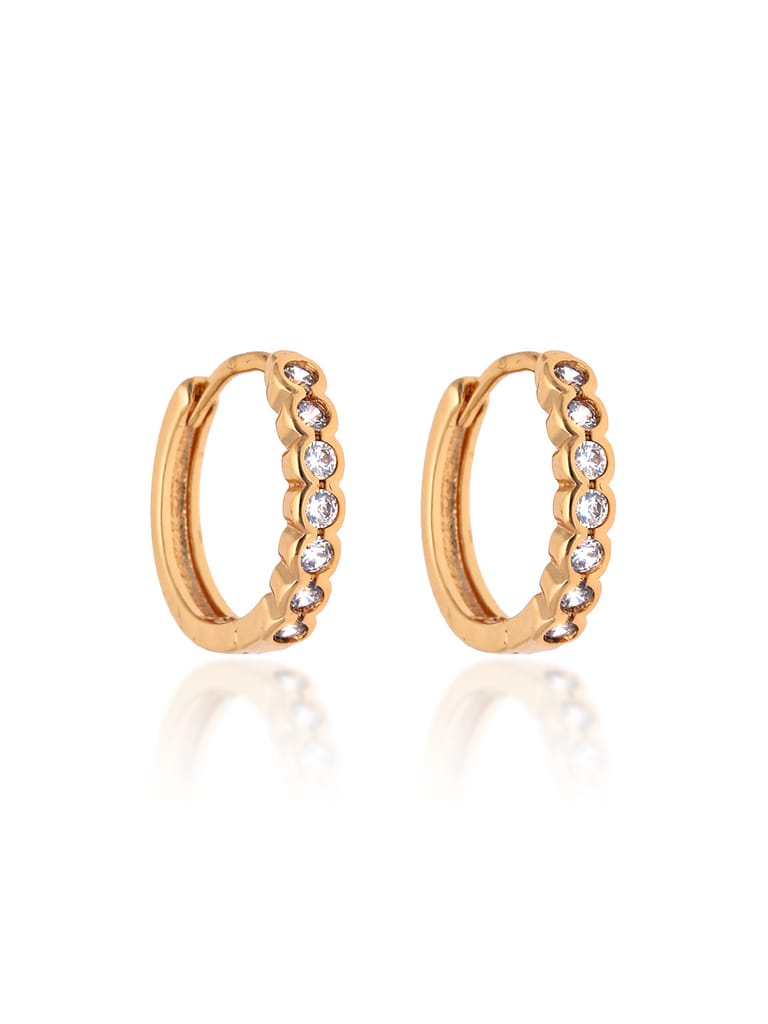 AD / CZ Bali type Earrings in Gold finish - CNB16288