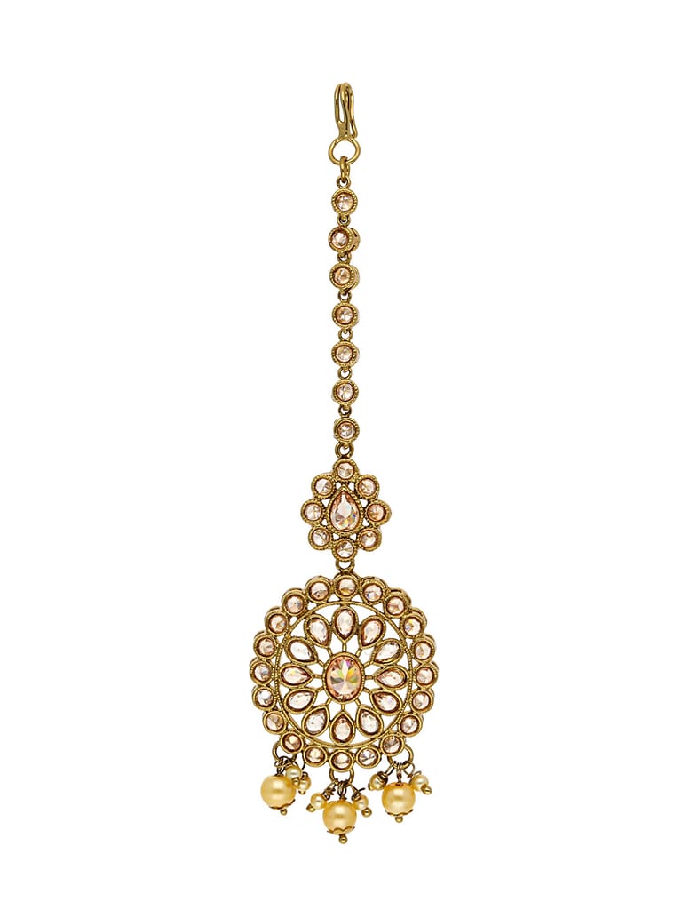 Reverse AD Maang Tikka in Oxidised Gold Finish - CNB1021