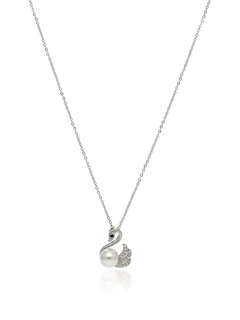 Western Pendant with Chain in Rhodium finish - CNB3951