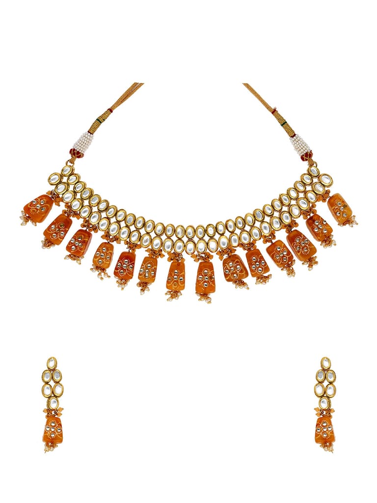 Kundan Necklace Set in Gold finish - CNB9333