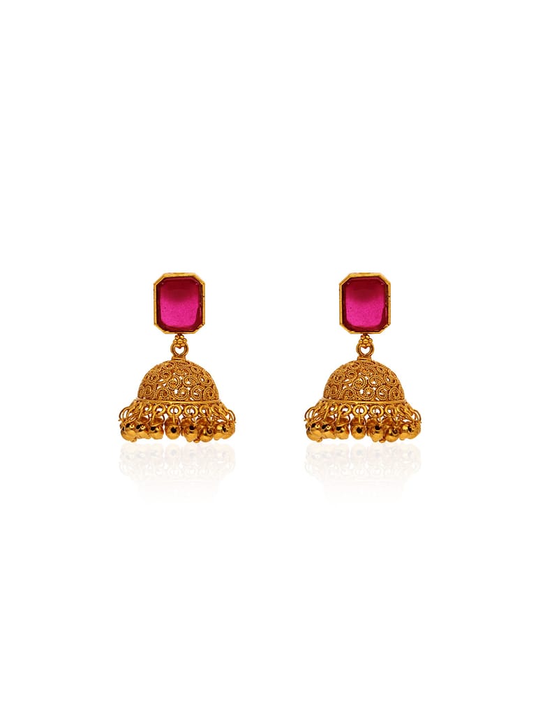 Antique Jhumka Earrings in Gold finish - ULA3063