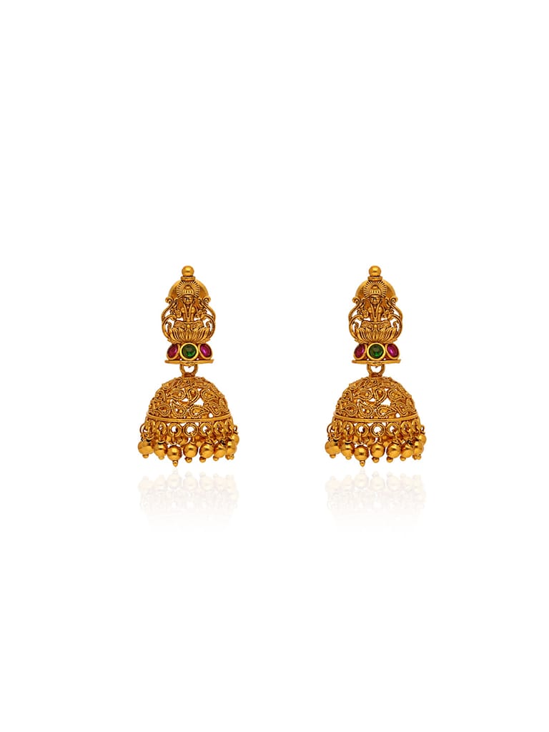 Temple Jhumka Earrings in Gold finish - ULA742
