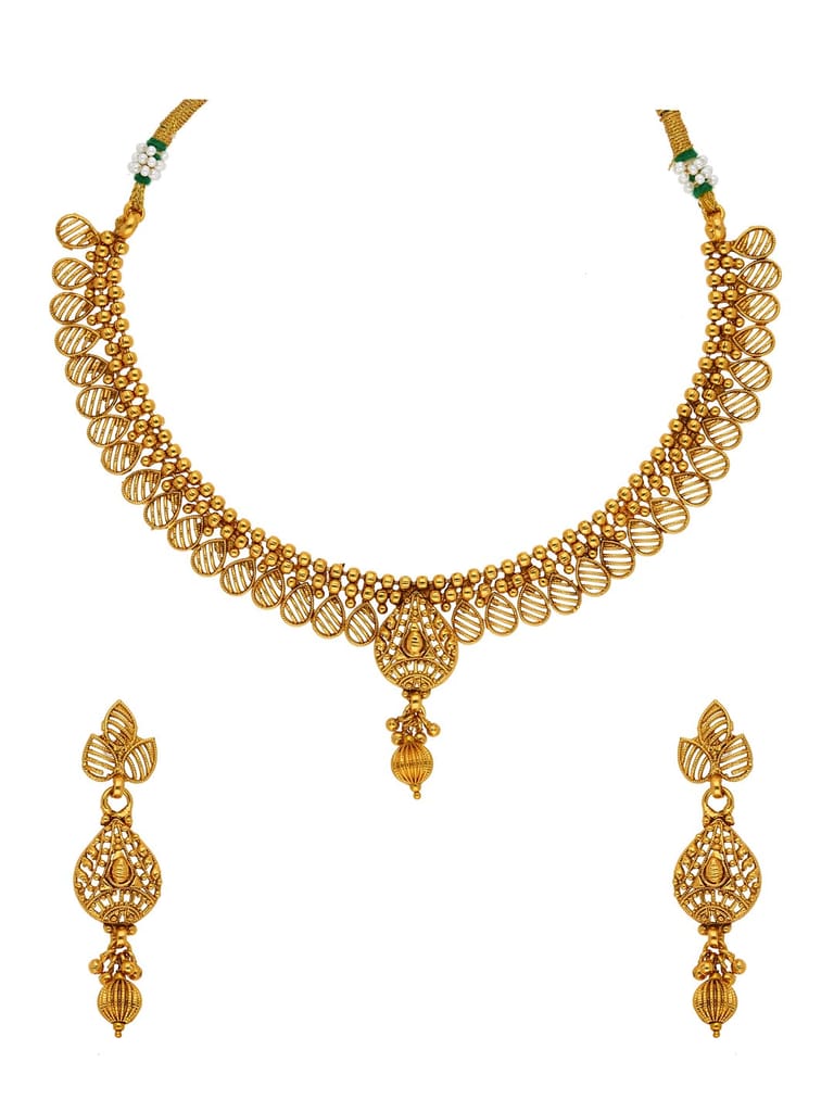Antique Necklace Set in Gold finish - AMN129