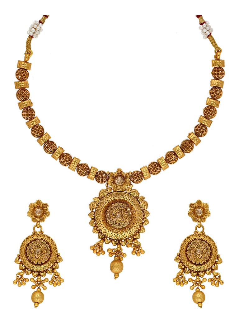 Antique Necklace Set in Rajwadi finish - AMN168