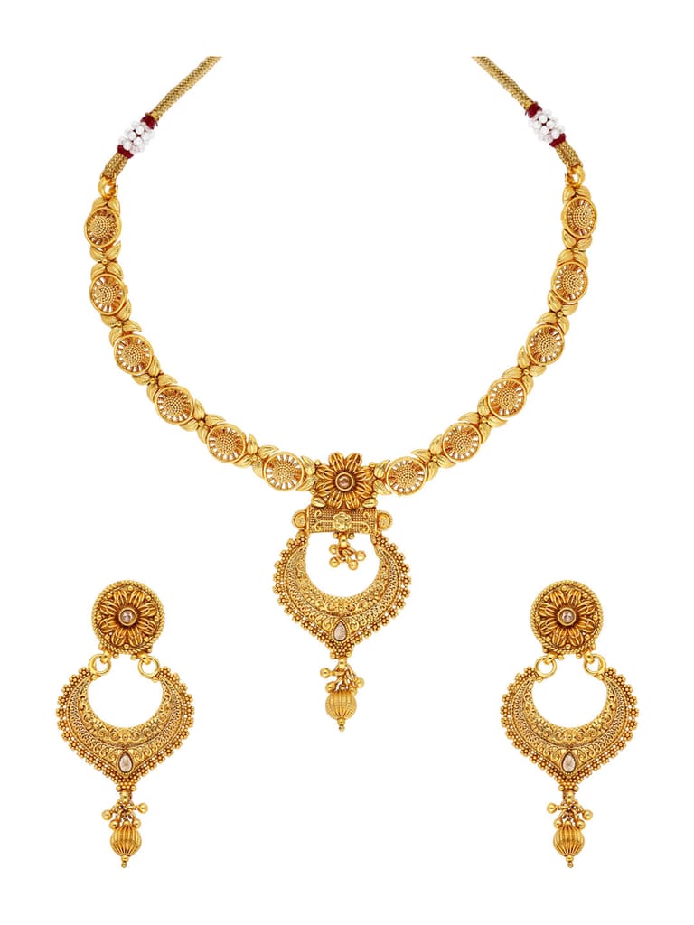 Antique Necklace Set in Gold finish - AMN85