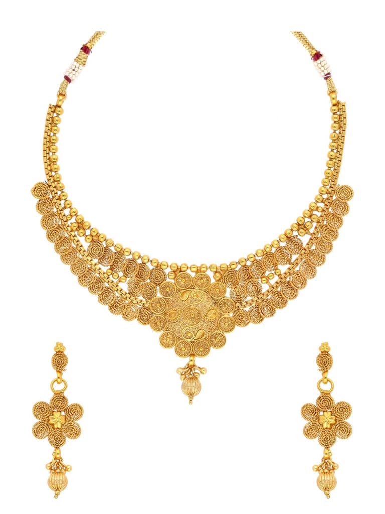 Antique Necklace Set in Gold finish - AMN127