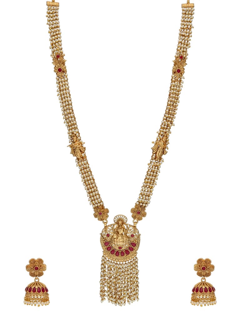 Temple Long Necklace Set in Rajwadi finish - AMN191