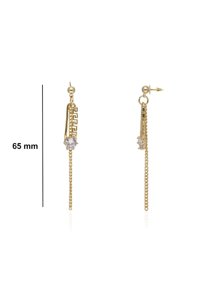 AD / CZ Long Earrings in Gold finish - CNB29078