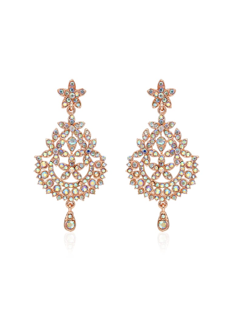Traditional Long Earrings in Rose Gold finish - SHA3378
