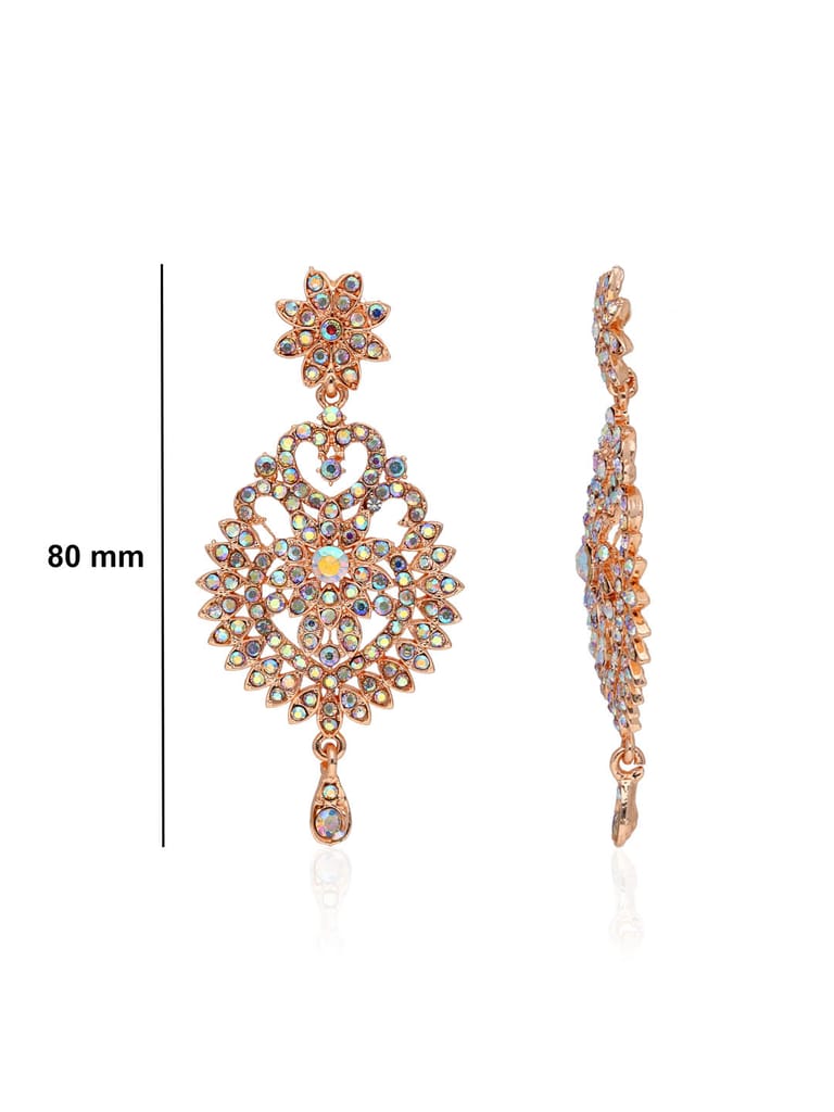 Traditional Long Earrings in Rose Gold finish - SHA3380