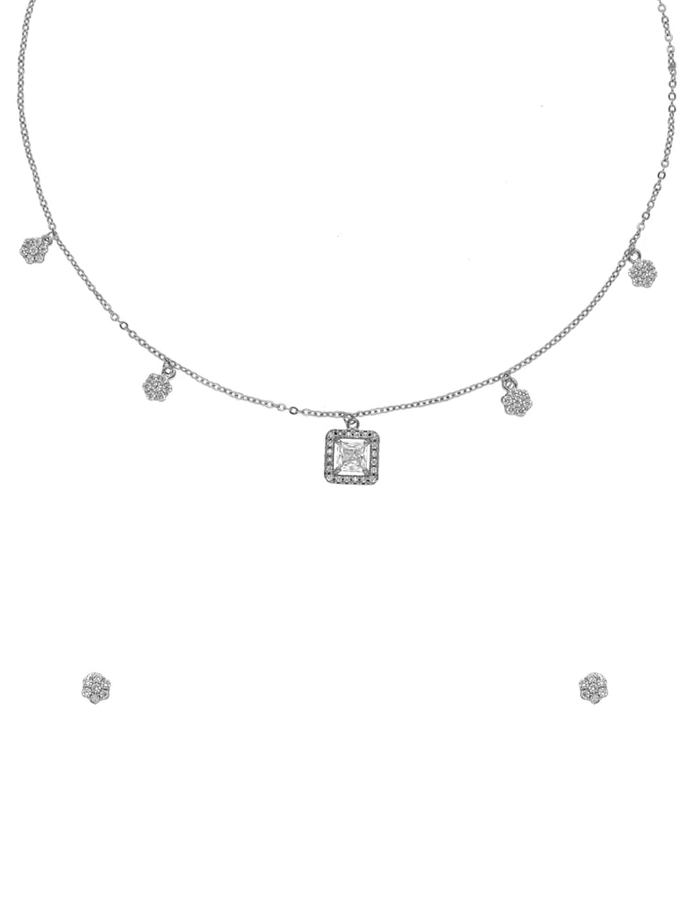 Western Necklace Set in Rhodium finish - CNB29940
