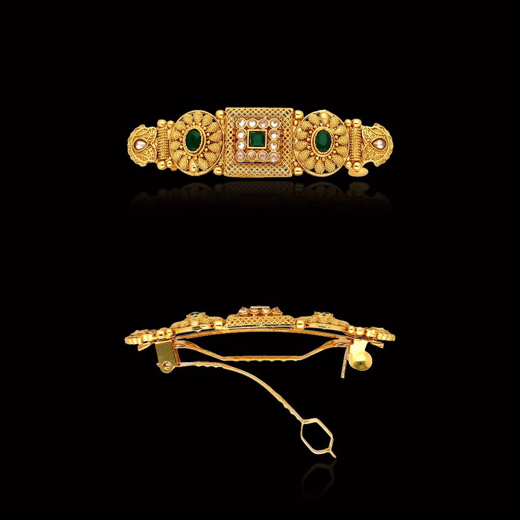 Antique Hair Clip in Gold finish - CNB30449