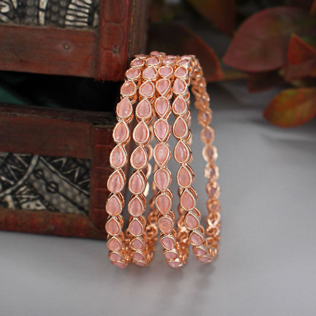 Traditional Bangles in Rose Gold finish - MON20333PI