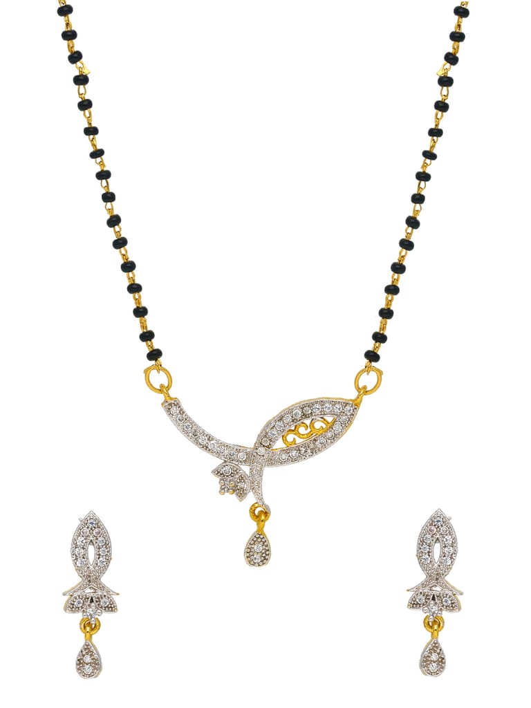 AD / CZ Single Line Mangalsutra in Two Tone finish - CNB35067