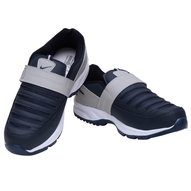 Blue Grey Slip On Sports Running Shoes