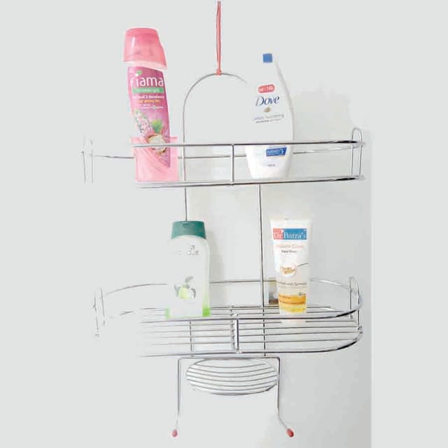 Vaishvi 5 In1 Stainless Steel Big Size Multipurpose Bathroom Shelf Kitchen Shelf Holder Bathroom Accessories For