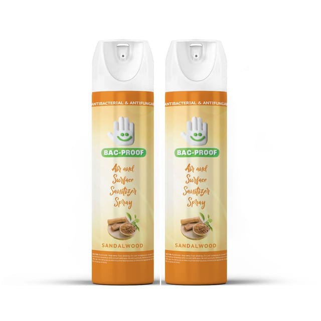 BAC-PROOF AIR AND SURFACE SPRAY SANITIZER WITH SANDALWOOD FRAGRANCE (PACK OF 2)
