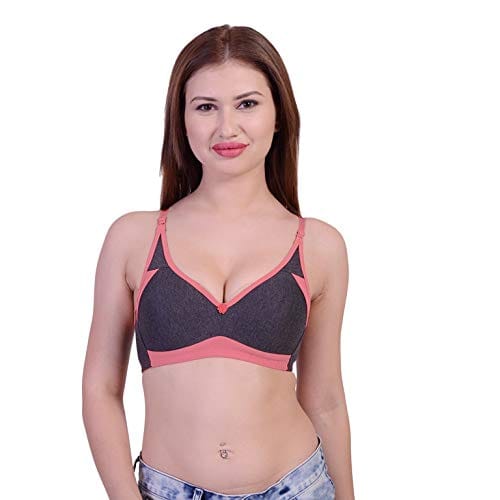 Caracal Women Cotton Bra Non Padded/Non-Wired T-Shirt/for Daily Use/Regular/Everyday/Full CoverageMulticolor(Size_36) Combo Pack of 6