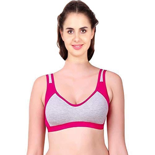 Caracal Sports Bra for Women's for Daily Workout Gym Wear Seamless (Pink Color)(Size 34) Free Size