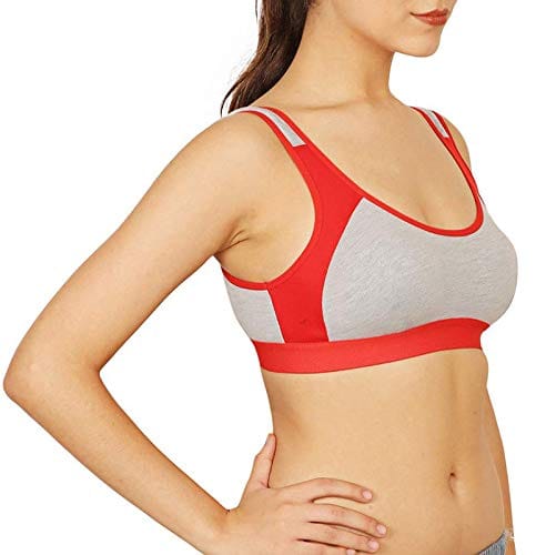 Caracal Girl's Cotton Non Padded Non-Wired Sports Bra (CARA---SPSL--size36-BlueP3_Multicolored_36)