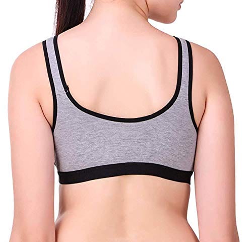 Caracal Girls Cotton Blend & Cotton Lightly Padded Non-Wired Sports Bra (Pack of 3) (CARA---SPSL--size44-P3_Multicolored_44)