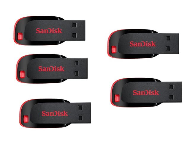 Sandisk Cruzer Blade CZ50 USB Flash Drive pack of 5 32GB USB 2.0 Pendrive