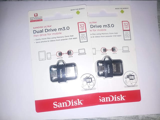 SanDisk Ultra Dual 32GB USB 3.0 OTG Pen Drive, Pack of 2