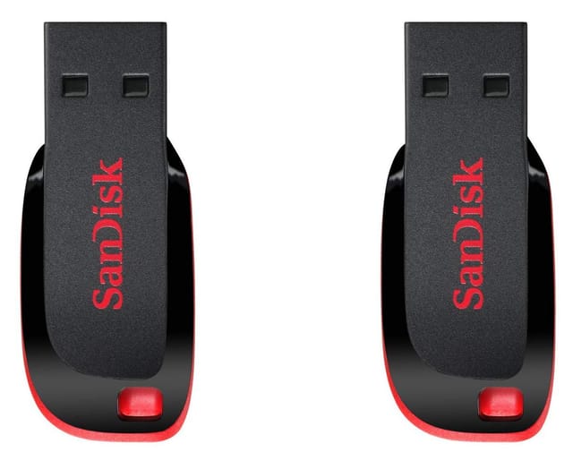 SanDisk 32GB Cruzer Blade USB 2.0 Flash Drive (SDCZ50-032G) Pack of 2