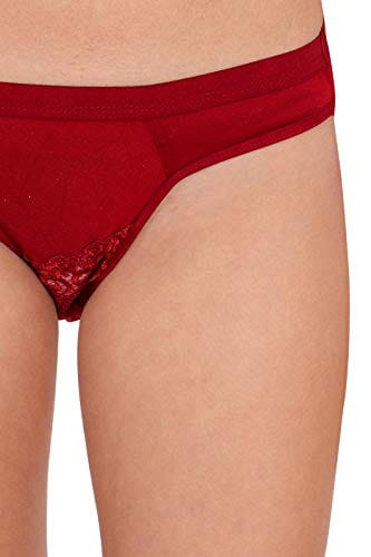 Caracal Bra & Panty Set for Women/Ladies and Girls Lingerie Set/Cotton/Non- Padded & Wireless/B Cup/Full Coverage/T-Shirt/Maroon (Size 34) Combo Pack of 1