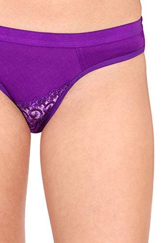 Caracal Bra & Panty Set for Women/Ladies and Girls Lingerie Set/Cotton/Non- Padded & Wireless/B Cup/Full Coverage/T-Shirt/Purple (Size 36) Combo Pack of 1